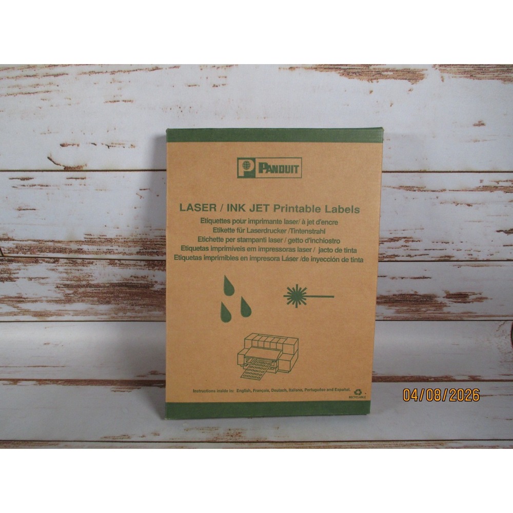 Panduit LJSL22-Y3-1 Laser Inkjet Printable Label Sheets 1000 Labels Open Box